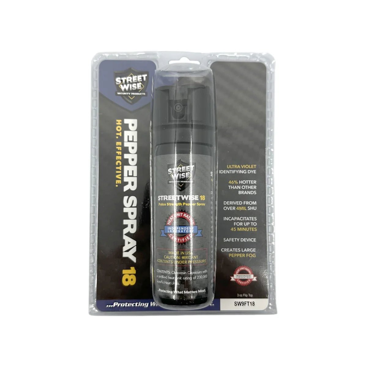Streetwise 18 Stream Pepper Spray 3 oz Flip Top - DB Self - Defense & Security