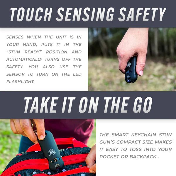 Streetwise SMART - 24M Volt Keychain Stun Gun Rechargeable LED Black Pink Teal - DB Self - Defense & Security