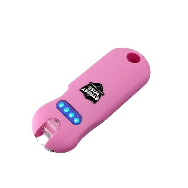 Streetwise SMART - 24M Volt Keychain Stun Gun Rechargeable LED Black Pink Teal - DB Self - Defense & Security