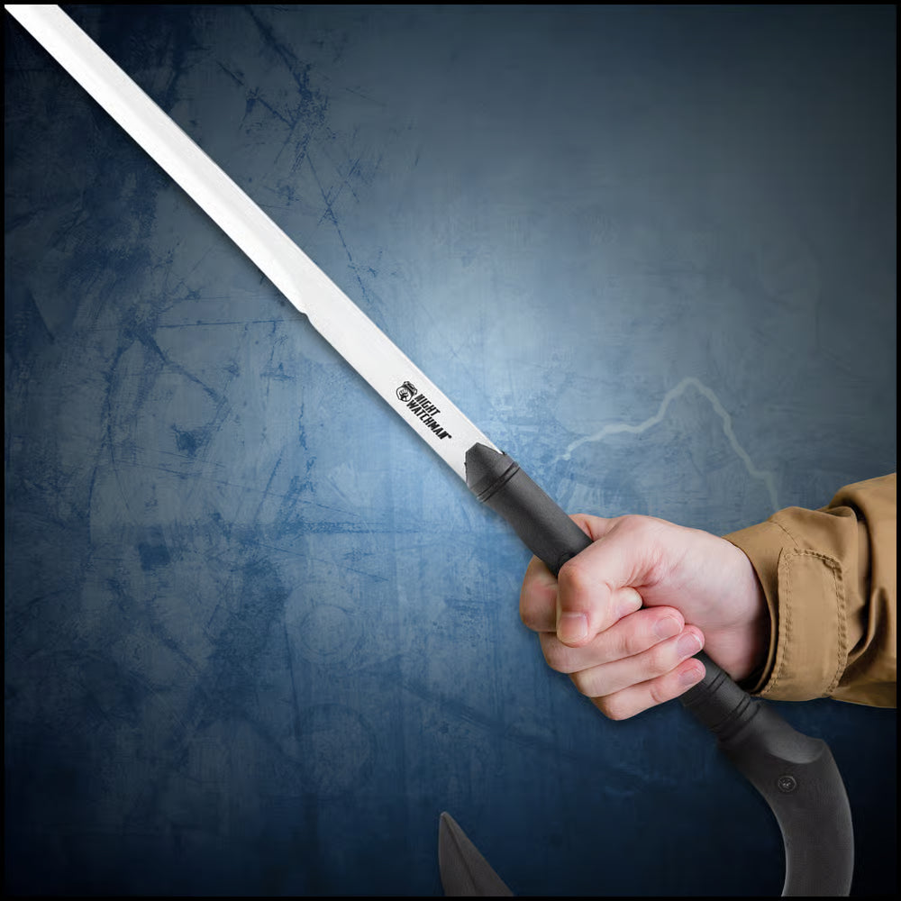 Hand holding a Night Watchman Hook Sword Cane - DB Self Defense