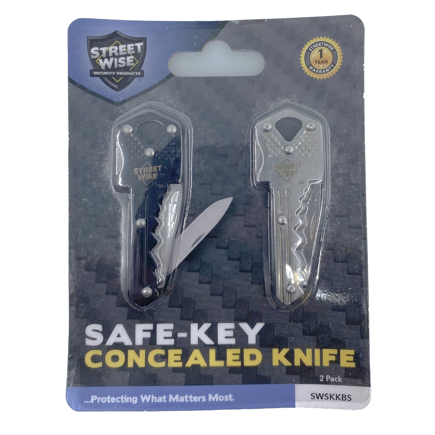 Safe - Key Concealed Knife (Silver and Black 2 pack) - DB Self Defense