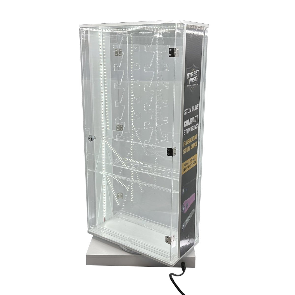 Streetwise 2 Sided Rotating LED Display with 12 Standard Knives and 16 Stun Guns - DB Self Defense