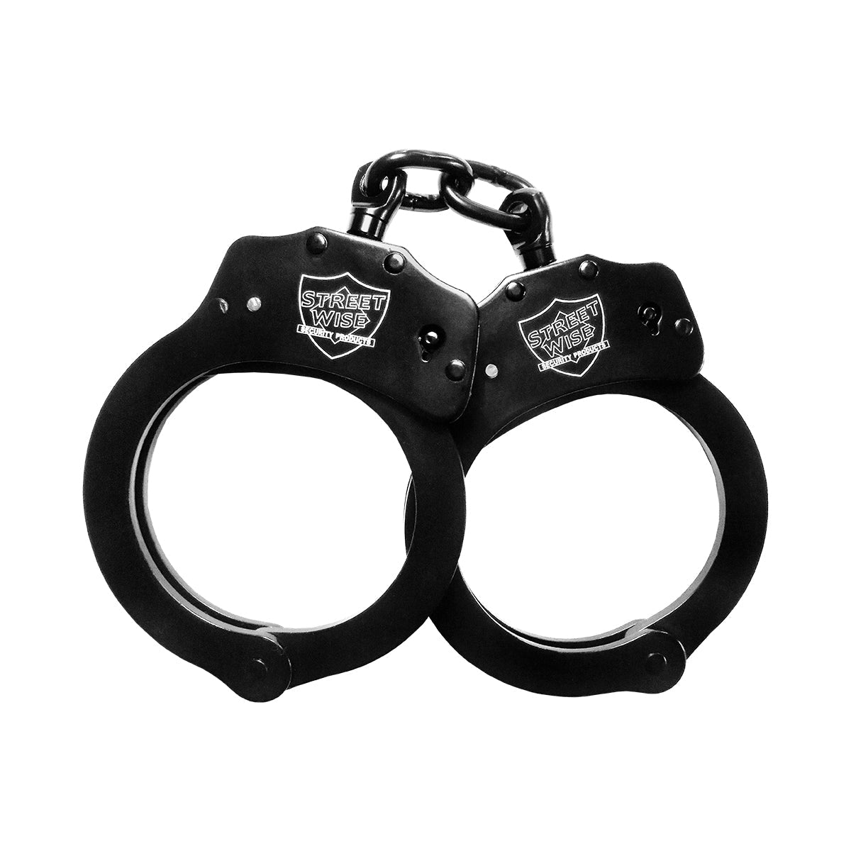 Streetwise Black Solid Steel Chain Link Handcuffs - DB Self Defense